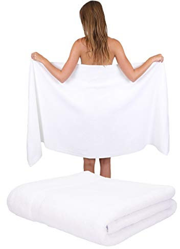 Betz Paquete de 2 Toallas de Sauna Palermo 100% algodón tamaño 80x200 cm Color Blanco