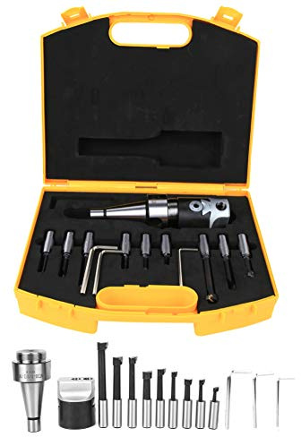Boring Head Set, Boring Cutter Set 9 Pcs Carbide Boring Bars NT30-F1-12-9PCS 12.5mm Boring Cutters 40 Carbon Steel CNC Milling Tool Kits with Storage Box
