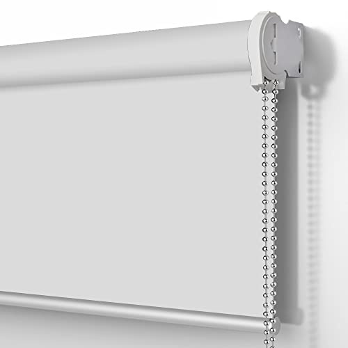 SUAKY Blackout Window Blinds Roller Shades, Light Grey Custom Window Shades Elegant Roller Blinds, Energy Saving UV Protection Roller Shades for Windows, Doors, French Doors