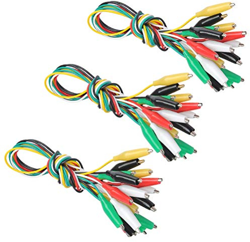 30PCS Crocodile Clips Electrical Test Leads with Alligator Clip Double-end Jumper Cables Crocodile Wires Clip Test Electrical Crocodiles Multimeter Clips Leads Circuit Connection/Experiment, 21 inches