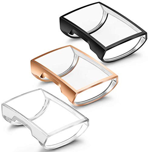 Vancle Pack of 3 Protective Case Compatible with Fitbit Charge 3 / Charge 4 Screen Protector Case, TPU Ultra Thin Shockproof Full Protection Housing Protective Case for Charge 3/Charge 4 (Rose Gold +