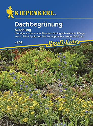 Kiepenkerl 4596 Dachbegrünung, ein- und mehrjährig, Mischung aus niedrigen ausdauernden Stauden ökologisch wertvoll, blüht üppig, Höhe 10-30 cm