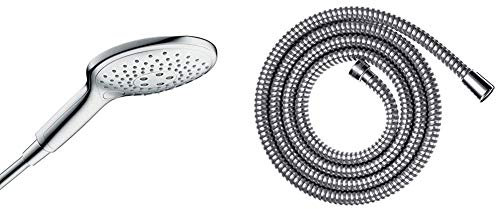 hansgrohe Raindance Select S 150 Duschkopf, 3 Strahlarten, wassersparend, Chrom & Metaflex Duschschlauch 1,25m, Chrom