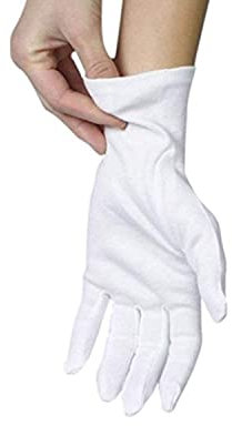 2 Pairs 100% Cotton Gloves for Moisturizing Night Gloves, White Gloves for Dry Hands Eczema, Size M