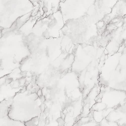 YöL Full Roll Marblesque Wallpaper Marble Effect White Grey Modern Contemporary