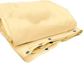 TELO/TELONE PVC 650 gr/mq occhiellato rinforzato varie dimensioni e colori (2.5 X 3 (7.5 mq), AVORIO CHIARO)