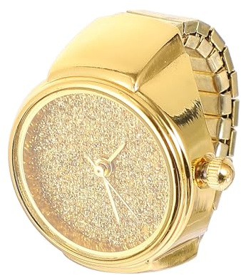 POPETPOP Finger Watch Ring Retro Ring Watch: Quartz Analog Finger Round Dial ES Clock Jewelry for Men Women