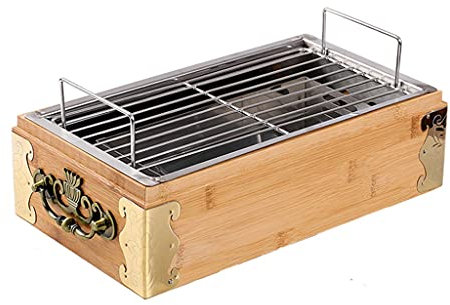 XSWLYY bbq Holzkohle-Grill, Edelstahl, tragbar, abnehmbar, rauchfrei, Kohle-Herd, kann jederzeit heißes Grillen essen (Farbe: A, Größe: 1)