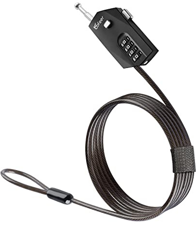 Verstellbares Kabelschloss mit kunststoffbeschichtetem Stahlkabel: 180 cm, multifunktionales Zahlenschloss aus Zinklegierung, ideal zum Abschließen von Kühlschränken, Gepäck, Helmen und Kajaks