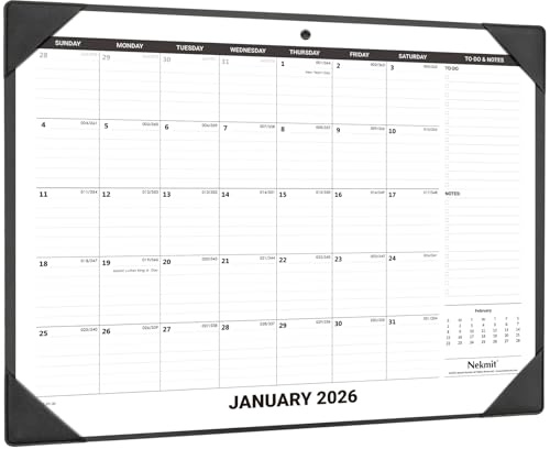Nekmit Large Desk Calendar 2026 with Desk Protecting Pad, Runs from Jan 2026 - Jun 2027, Office Supplies 21 x 16 1/2 Desktop Calendar for Life Planning or Organizing
