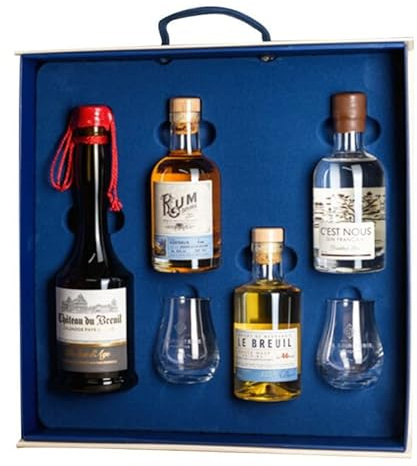 Coffret Calvados, Whisky, Gin et Rhum - Château de Breuil - Made in Calvados