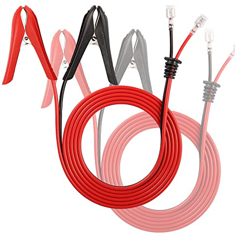 CERRXIAN 2 Stück Krokodilklemmen, 1,8 m Krokodilklemmen 18 AWG 12 V 24 V Batterieklemme zum Aufstecken mit Schnellspleiß-Crimpverriegelungsklemmen-Verlängerungskabel für Batterieladung