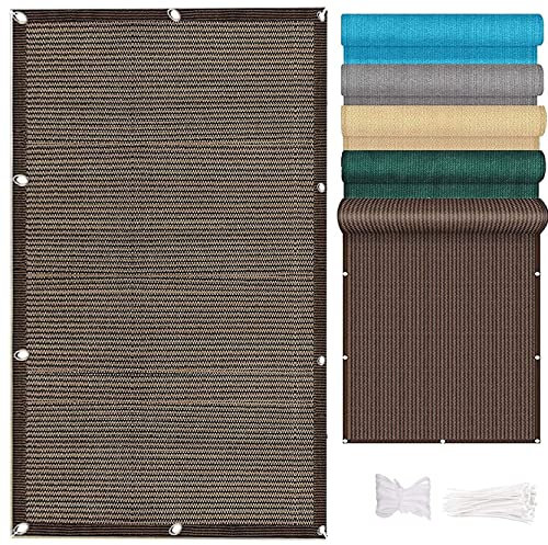 AMZYU Balkon Sichtschutz Terrasse 50 x 800 cm Sonnensegel Schattentuch Garten Windschutz Atmungsaktiv mit Kabelbindern für Garten, Balkon, Braun