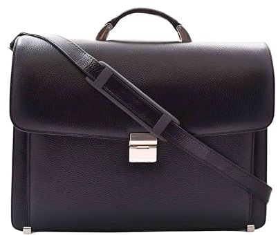 Divergent Retail DR602 Herren Classic Leder Executive Aktentasche Tasche Schwarz, Schwarz , Large