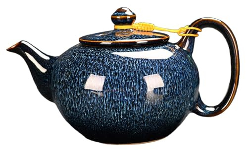 Gralara Teiera in Ceramica Bollitori da tè in Porcellana per Acqua Calda bollente Bollitore per tè per Esterni, blu2