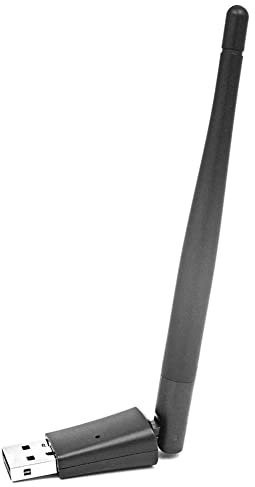 fxwtich MT7601 - Adaptador USB WiFi, adaptador de tarjeta de red inalámbrica con antena para televisor, color negro