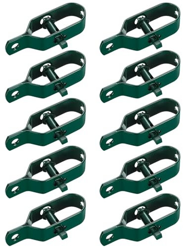 10 Stück Drahtspanner verzinkt, Maschendrahtzaun Spanndraht, Zaunspanner, Drahtzaun Spanner für Garten Spanndraht Wildzaun Forstzaun Weidezaun Knotengeﬂechtzaun (grün)