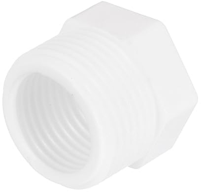 sourcing map 5Pcs PVC Pipe Fitting G3/4 Male to G1/2 Female Reducer Threaded Fitting Hex Bushing Pipe Adapter Coupler for Water System Pipe Connecting