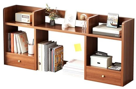 Bücherregal aus Holz zur Aufbewahrung von Bücherregalen für den Computertisch, Aufbewahrungsregal für Vintage-Bürobedarf mit Schranktür, Bücherregal zur Aufbewahrung von Arbeitsplatten