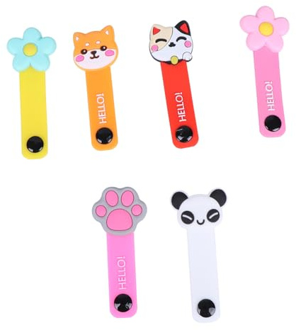 Gadpiparty 12pcs Adorable Reusable Cable Organizer for Home Flexible Earphone Wire Ties for USB Charging Cables Desktop Management Cute Cartoon Design