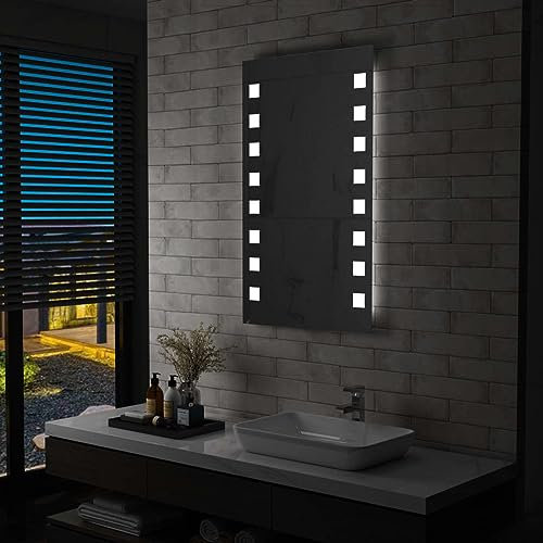 ShGaxin Badezimmer-Wandspiegel Badspiegel Mit Beleuchtung, Wall Mirror, Make Up Spiegel, Spigelbadzimmer, Spiegel An Der Wand, 60 x 100 cm