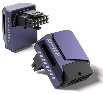 EZDIY-FAB Shield PCIe 5.1 GPU Stromadapter-12VHPWR/12V2x6 16Pin Rechtwinkliger Adapter für 12+4pin RTX 3090Ti 4070Ti 4080 4090 GPU,Rechter 90 Grad Winkel-RVS Typ,Lila,1Pack