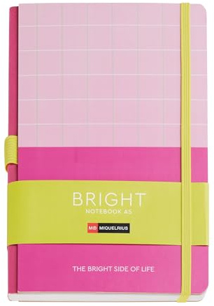 Miquelrius - Notizbuch A5 (142 x 210 mm), A5-Notizbuch mit 96 gepunkteten 70 g/m² Blättern, weißes Papier, A5 Punkte mit Einband aus Pappe, schönes Schreibwaren, Bright Pink