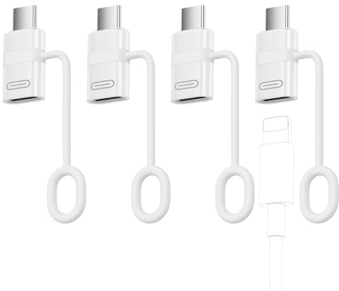 MoKo 60W Lightning to USB C Adapter for iPhone 17 Air 16 15 Pro Max Plus, iPad Pro/Air, Galaxy S25 S24, 4 Pack USB-C to Lightning Adapter with PD Fast Charging, Not for Headphone/OTG, White