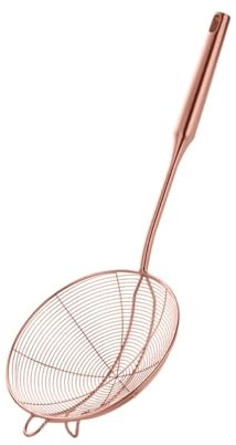 Stainless Steel Hot Pot Filter Strainer Fry Spoon Leak Spoon Multi functional Cooking Utensil Stainless Steel Sieve for Deep Frying Boiling Straining Vegetables Pasta Meat Fry Spoon Kitchen Tool(Pink)