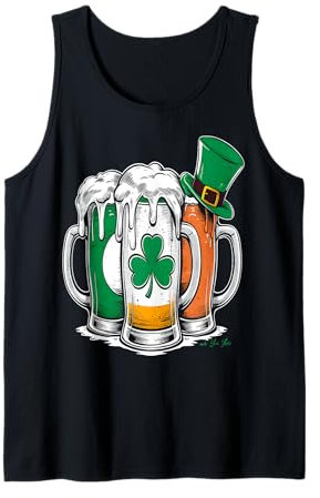 Chope à bière Saint Patrick Trèfle irlandais Débardeur