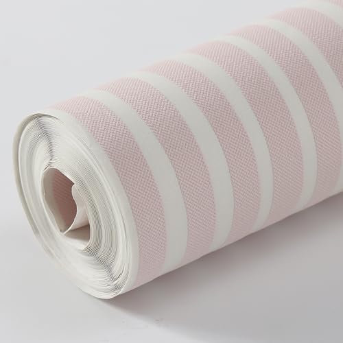 Beswitory Striped Wallpaper Modern Embossed Plain Textured Pink Wallpaper for Bedroom Living Room Feature Wall Lounge Hallway Hall Adults Teenager