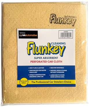 Tek Automotive Flunkey Perforated Synthetic Chamois Car Cloth – Super Absorbent, Streak-Free, Machine Washable, Durable Car Drying Cloth – Exclusive Perforated Design