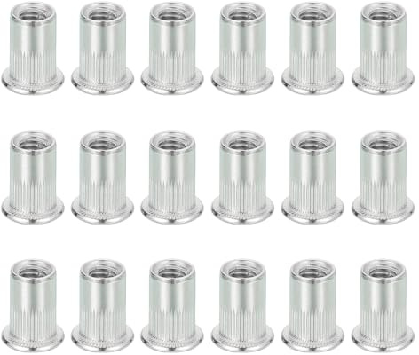 sourcing map 18Pcs M6 Rivet Nut 304 Stainless Steel Rivet Nut Tool Hardware Nuts Suitable for Furniture, Decoration in Nuts Bolt Fastener, Silver