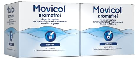 Movicol® Dosierbeutel, aromafrei 2x50 Beutel, gegen Verstopfung bei Erwachsenen & Kindern ab 12 Jahren, Abführmittel, hydratisiert, weicht den Stuhl auf & regt so die natürliche Darmbewegung wieder an