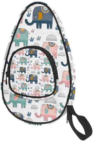 VAPOKF Housse pour raquette de tennis de table, rose, vert, bleu marine, éléphants, cactus, ping-pong, raquette de tennis de table avec pochette pour 4 à 5 balles