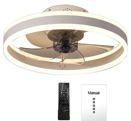 UDIYO Ceiling Fans with Lights and Remote, 6 Speeds 3 Light Color Change Modern Bedroom Quiet Ceiling Fan Light, Smart Modern LED Fan Lights Ceiling for Bedroom Living Room Dining Room