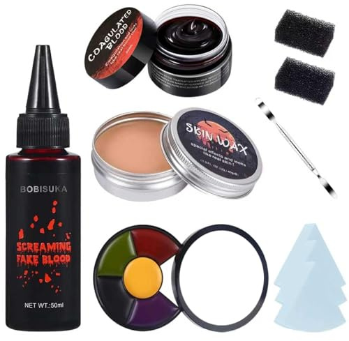 Ajuanbazha Kunstblut Set Halloween, Kunstblut Spray, Realistisches Waschbares Fake Blood für SFX Make Up, Zombie, Vampir, Cosplay & Theater