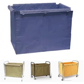 400L Waterproof Laundry Cart Liner Bag, Removable Oxford Cloth Replacement Cover with Hooks for 90x65x80cm Commercial Laundry Cart, Rolling Hamper & Cleaning Trolley for Hotel, Hospital, Home(D)