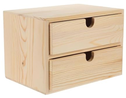 Baoblaze Organizador de Maquillaje con cajón de Madera, Caja de Almacenamiento de Madera, Caja de Almacenamiento de Joyas con cajones para Collares, Anillos,