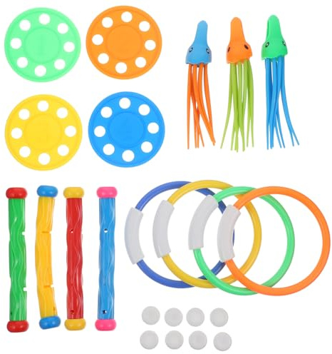 Alasum Set 15 Pezzi Giocattoli Subacquei per Piscina Anelli da Immersione in Plastica Sicura Divertimento e Apprendimento Nuoto per in Piscina