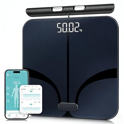 Hume Body Check Körperfettwaage mit 8 Frequenzsensoren,Hume Health Waage,Personenwaage mit Körperfett, Smart Waage mit App Für Körperfett, Muskelmasse, Bmi,28 Wichtige Kennzahlen