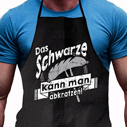 Shirtoo Grillschürze Das Schwarze kann Man abkratzen – Lustiges Geschenk für echte Männer und Grill-Fans
