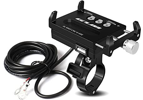 GUB G85E Motorrad Handyhalterung mit USB-Ladefunktion Roller Smartphone-Halter für Handy, Smartphone, Navi usw.