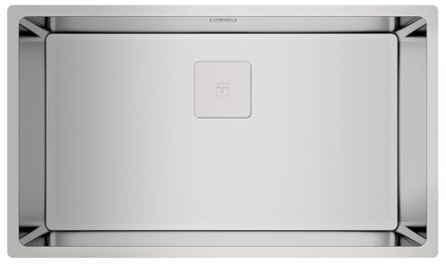 Teka FlexLinea RS15 71.40 - Fregadero Cocina 1 Seno, de 80 cm, Triple Posibilidad de Instalación, Encastre, Enrasar, Bajo Encimera, Acero Inoxidable