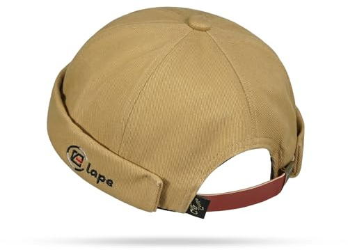 CLAPE Docker Mütze Ohne Schirm für Herren Damen Baumwolle Docker Cap | Leicht,Faltbar,Verstellbar,Einfarbig,Unisex Matrosenmütze Schiffermütze für Reisen,Freizeit,Outdoor,Cycling