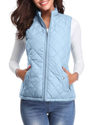 fuinloth Manteaux Sans Manches Femme, Léger Automne Doudoune Hiver Gilet