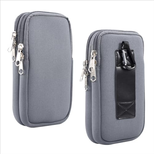 Handy Hüfttasche mit Gürtelclip Herren Grau, Universal Handytasche zum Umhängen, 6.9 Herren Multifunktions Handy Umhängetasche Schultertasche Klein Gürteltasche Geldtasche Handyhülle mit Portemonnaie