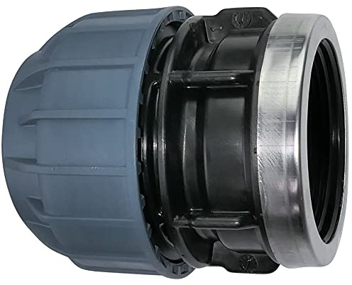 AERZETIX - C51938 - Muffe/gewindeadapter verstärkter - kompressionsreduzierer gerader - verbindung innengewinde 2 - für schlauch Ø50mm - aus polypropylen - verbinder/reparatur