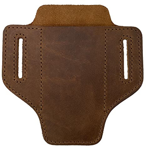 Valhalla Gear, Tactical Knife Holster Handmade from Full Grain Leather - Multitool Holder, Camping & Outdoor Accessories - Bourbon Brown