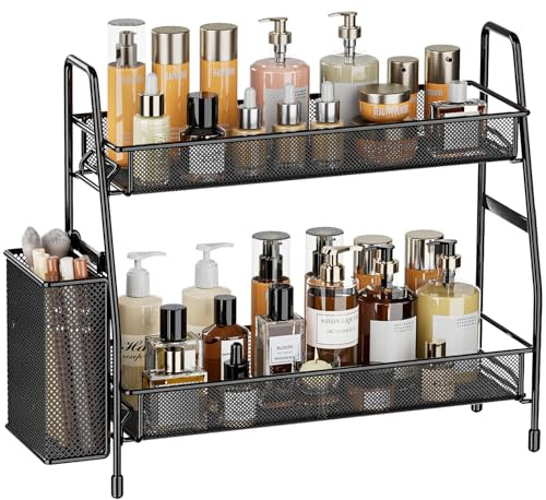 EKNITEY bathroom organizer Vanity badezimmer - 2 Tier aufbewahrung badezimmer bad organizer Küchen Gewürzregal for Vanity Kosmetik & Make-up Lagerung